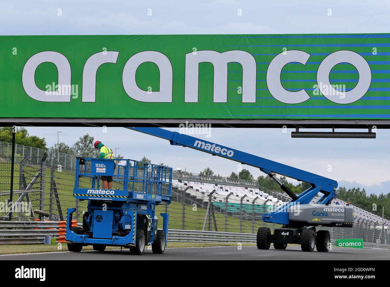 Atmosfera del circuito - preparativi. Gran Premio di Ungheria, giovedì 16 luglio 2020. Budapest, Ungheria. Foto Stock