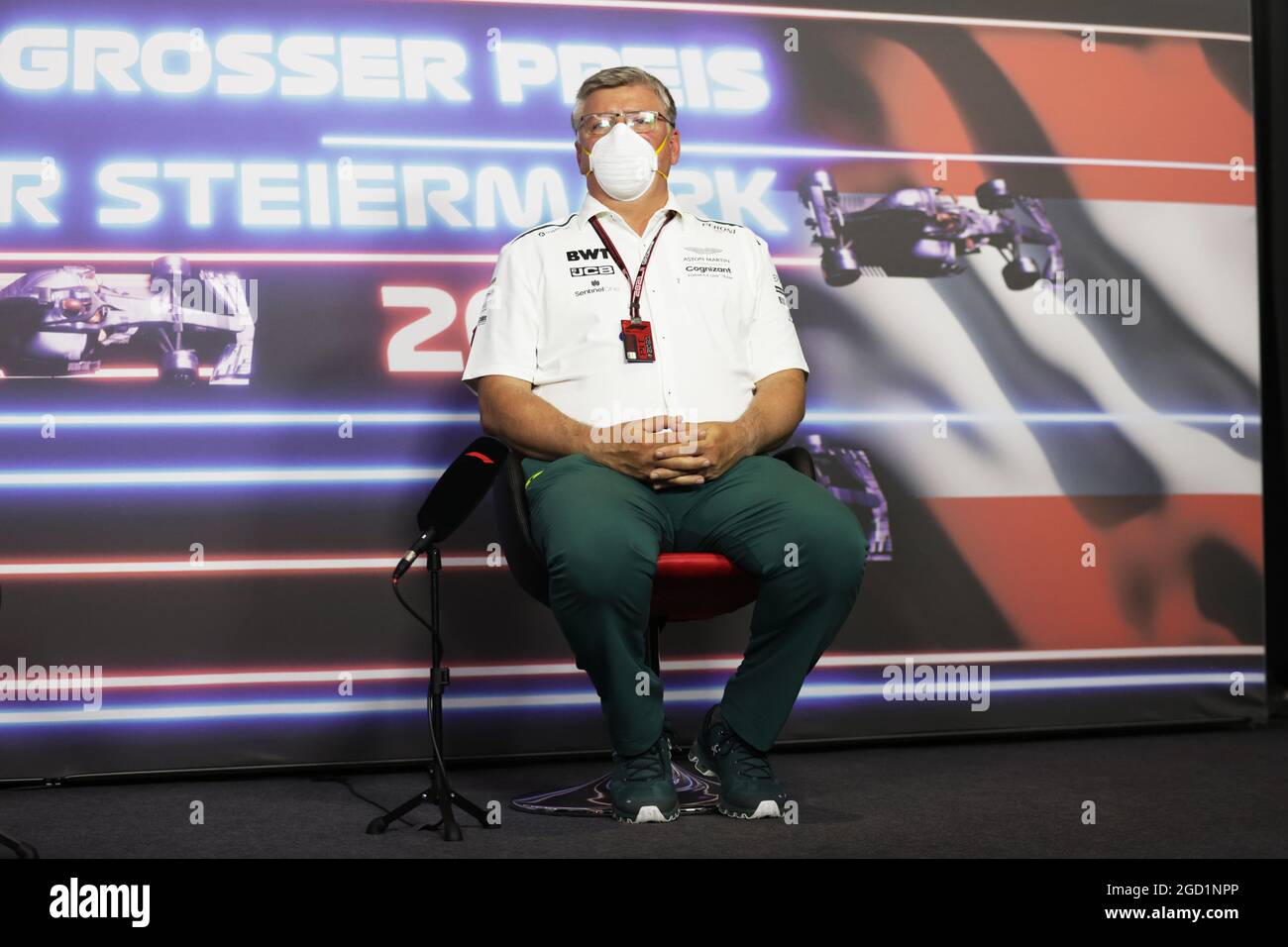 Otmar Szafnauer (USA) Aston Martin F1 Team Principal e CEO della FIA Press Conference. Steiermark Grand Prix, venerdì 25 giugno 2021. Spielberg, Austria. Immagine pool FIA solo per uso editoriale Foto Stock