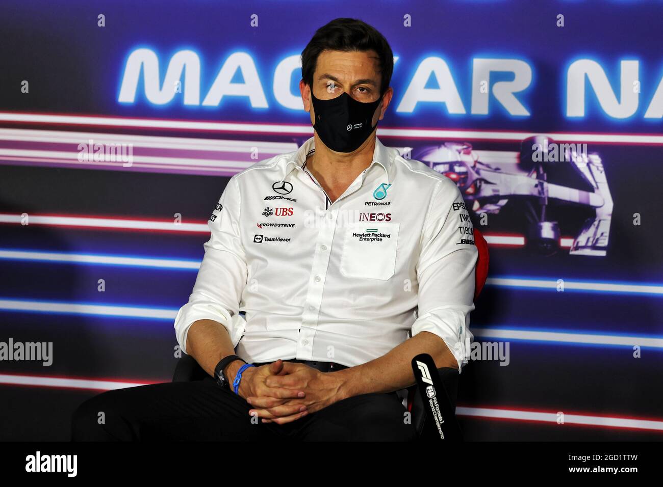 Toto Wolff (GER), azionista e Direttore Esecutivo di Mercedes AMG F1 alla Conferenza stampa della FIA. Gran Premio di Ungheria, venerdì 30 luglio 2021. Budapest, Ungheria. Foto Stock