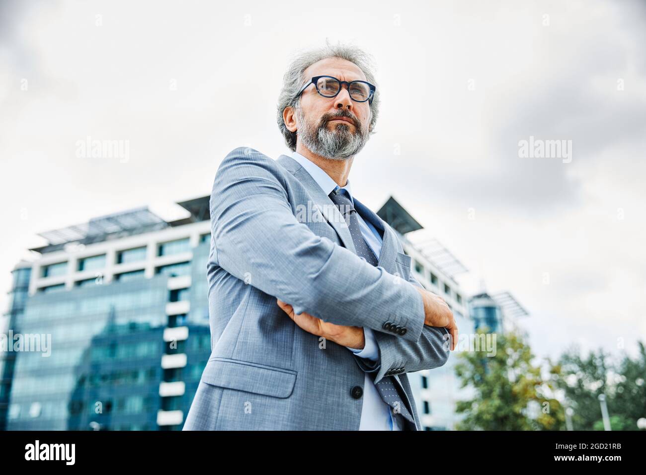 business senior ufficio aziendale costruzione città sicuro Foto Stock