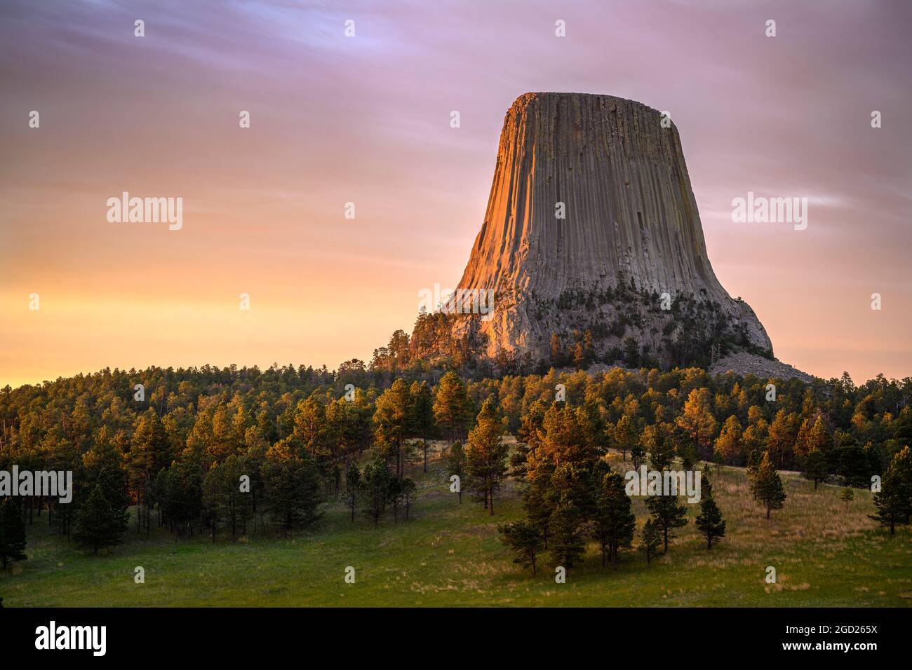 Devils Tower National Monument, Wyoming. Foto Stock