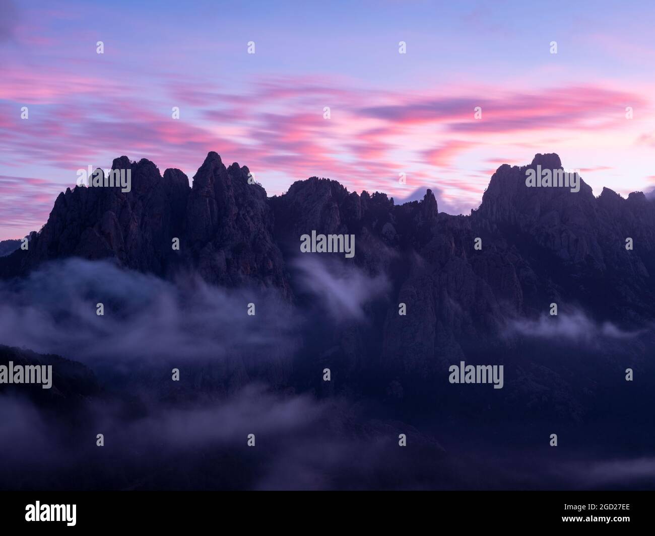 Geografia / viaggio, Francia, Corsica, pettine della Punta di Ferriate, umore serale, Corsica, DIRITTI-AGGIUNTIVI-CLEARANCE-INFO-NON-DISPONIBILE Foto Stock