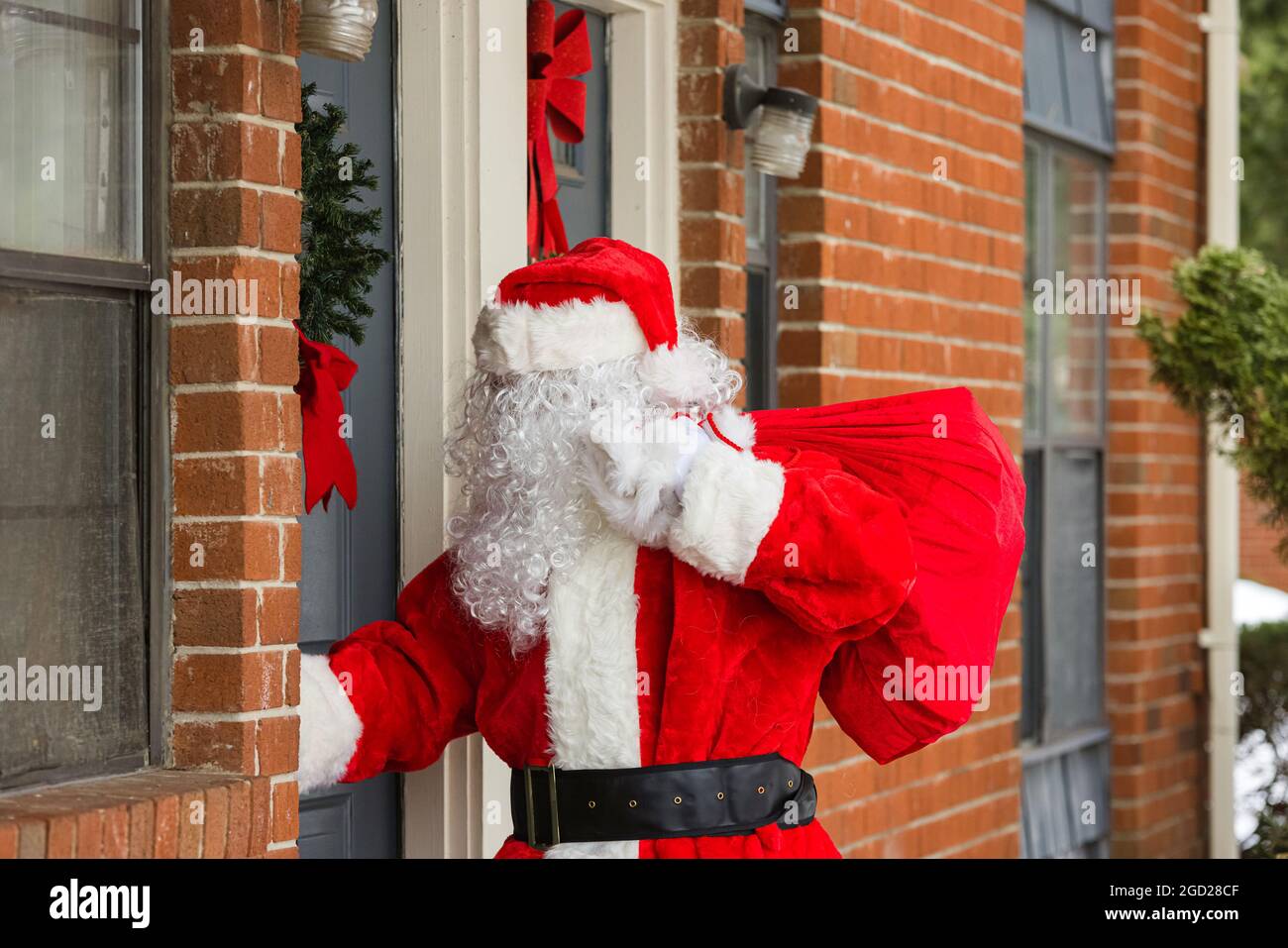 Sacco Di Babbo Natale In Tessuto Non Tessuto - 30x40 Cm - Con Stampa Di Alce - Per Regali E Calze Della Befana