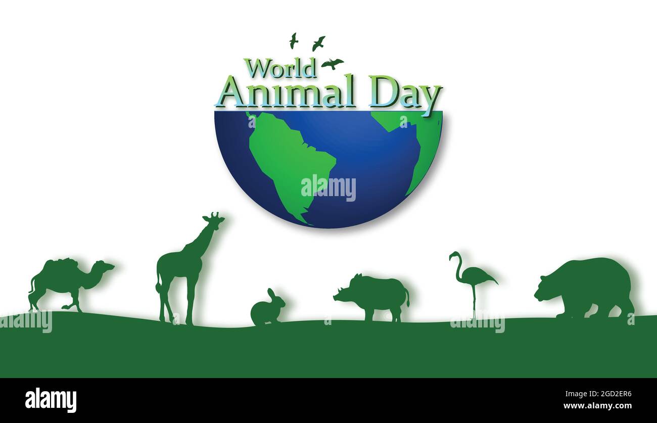 Concetto di Giornata Mondiale degli Animali. Illustrazione Vettoriale
