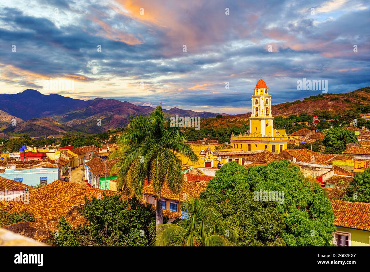 La torre del Convento di San Francisco a Trinidad, Cuba Foto Stock