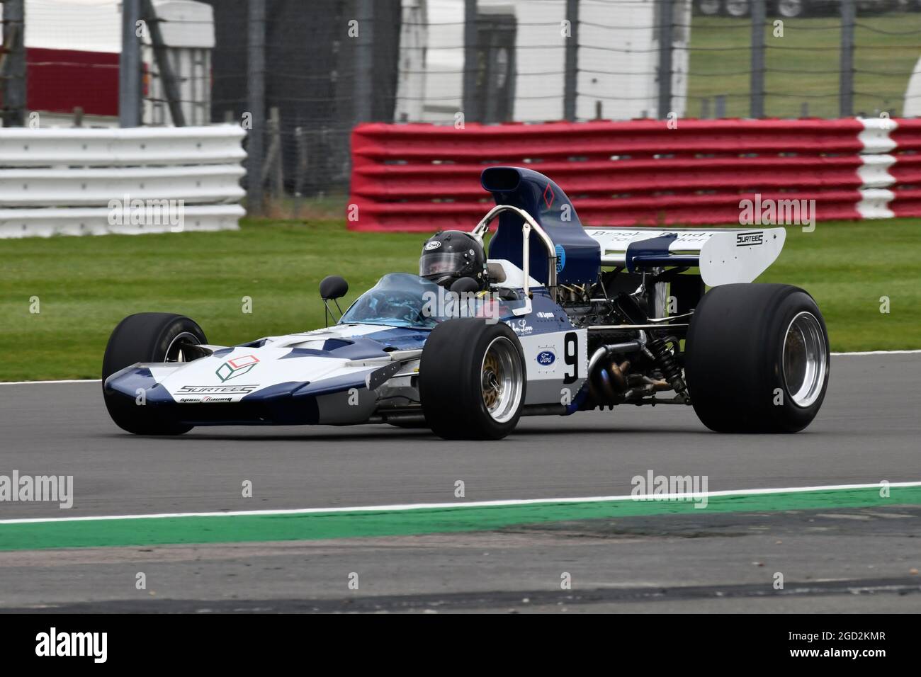 Judy Lyons, Surtees TS9, Murray Walker Memorial Trophy per Masters Historic Formula uno, Silverstone Classic, Rocking and Racing, luglio - agosto 2021, Foto Stock