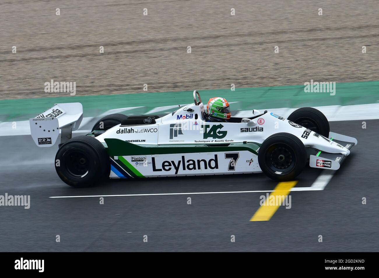 Mike Cantillon, Williams FW07C, Murray Walker Memorial Trophy per Masters Historic Formula uno, Silverstone Classic, Rocking and Racing, luglio - agosto Foto Stock