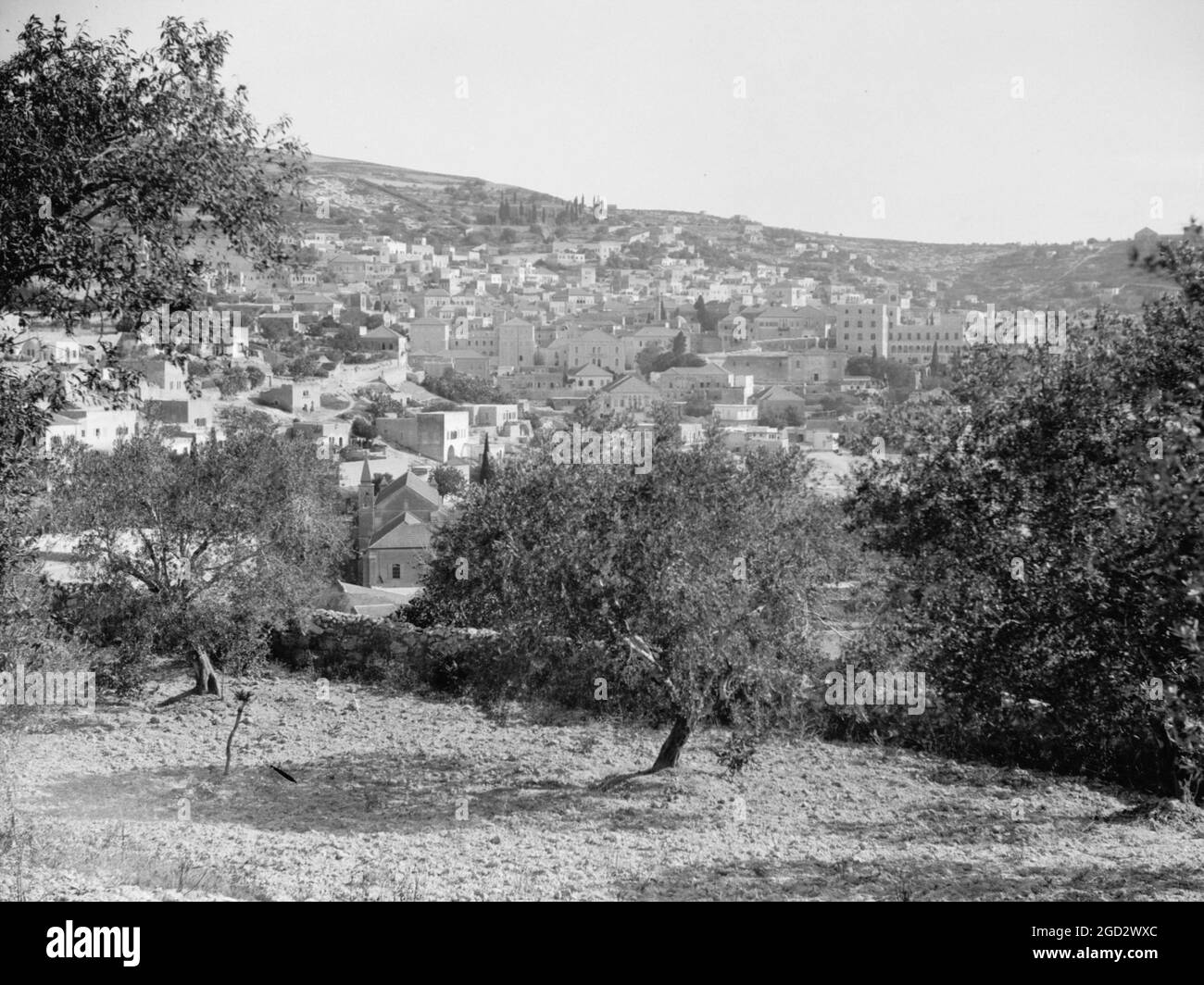 Il nuovo monastero francescano di Nazareth, Israele, tra il 1898 e il 1946 circa Foto Stock