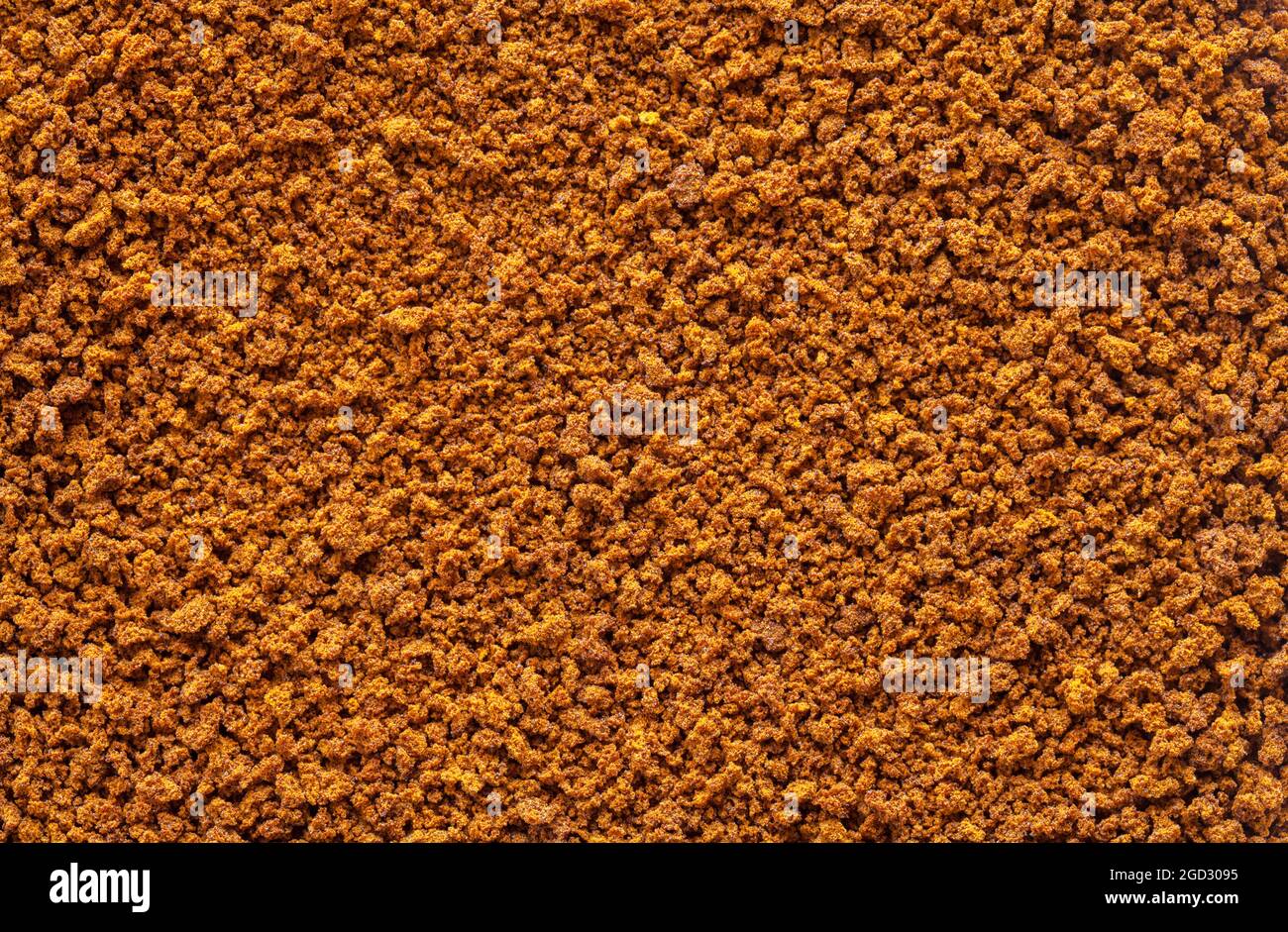 Primo piano di Brown Instant Coffee background Texture. Foto Stock