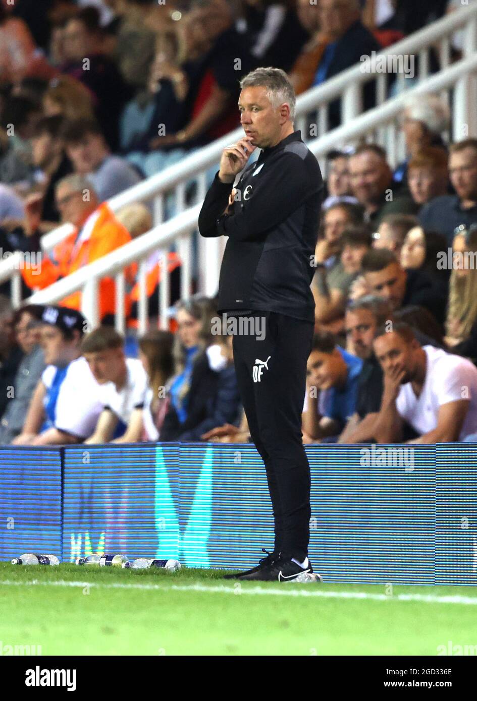 Peterborough, Regno Unito. 10 agosto 2021. Darren Ferguson (responsabile di Peterborough Utd) alla partita di Peterborough United contro Plymouth Argyle EFL Cup, al Weston Homes Stadium di Peterborough, Cambridgeshire. Credit: Paul Marriott/Alamy Live News Foto Stock