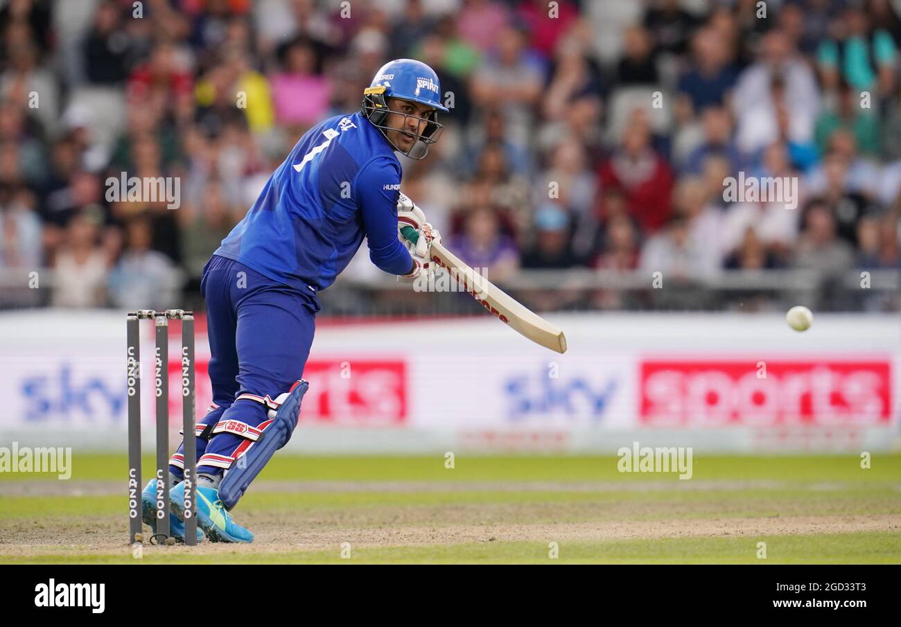 London Spirit battter Mohammad Nabi durante la partita Hundred all'Emirates Old Trafford, Manchester. Data immagine: Martedì 10 agosto 2021. Foto Stock