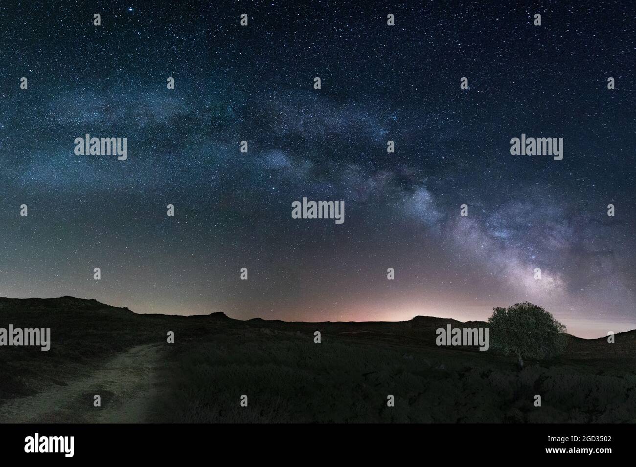 Foto astronomica di Via Láctea Arch Foto Stock