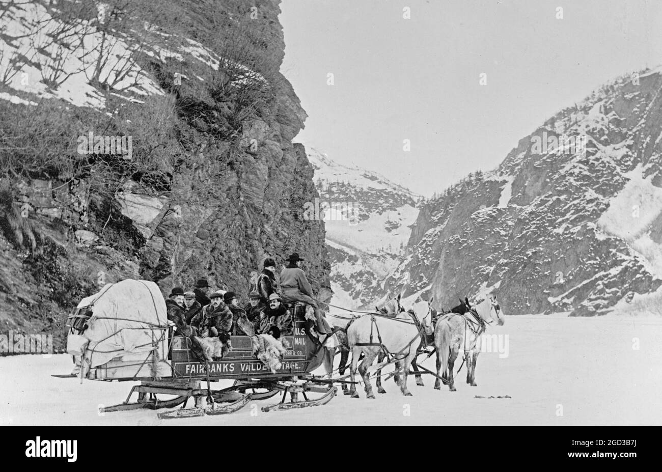 Ingresso al Keystone Canyon in Alaska tra il 1909 e il 1920 circa Foto Stock