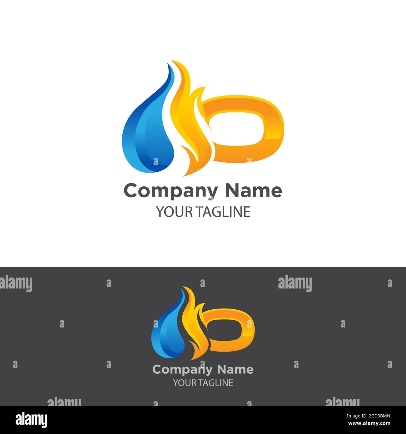 Petrolio e gas con logo o Latter Logo Design modello vettoriale, EPS 10 Illustrazione Vettoriale