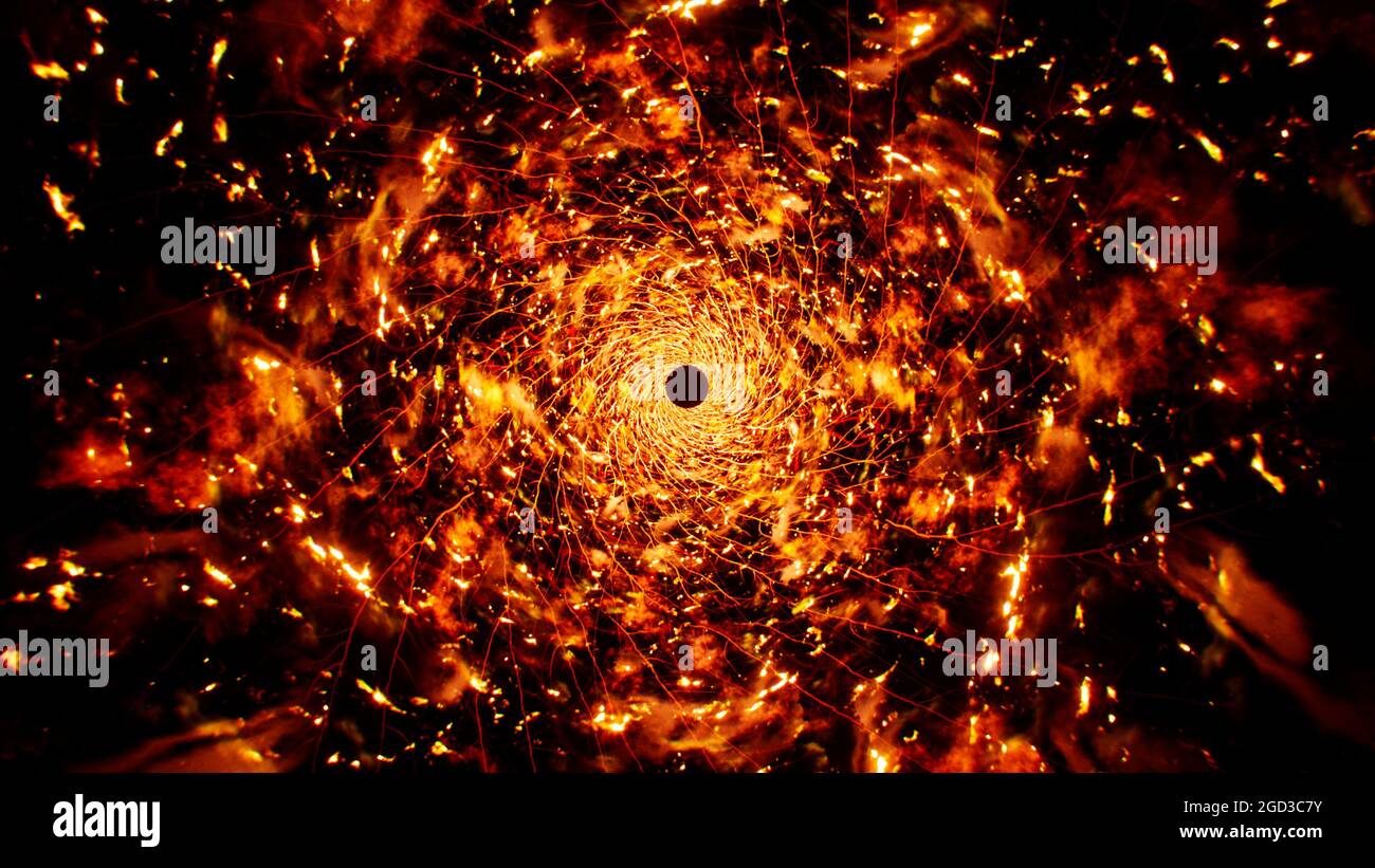 Astratto forme organiche Inferno fuoco sfondo Foto Stock