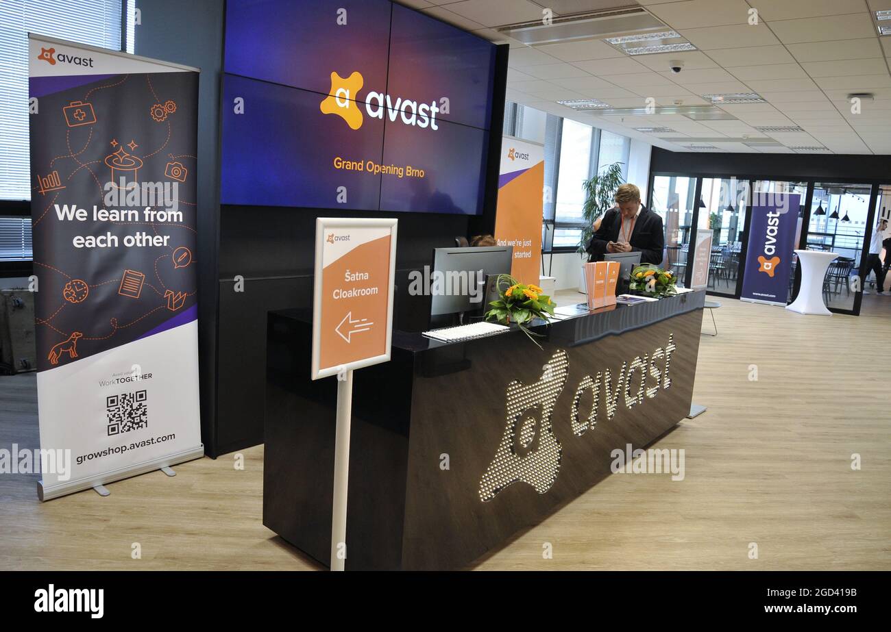 Brno, Repubblica Ceca. 11 Ott 2018. ***FILE PHOTO*** sede della società Avast Software a Brno, Repubblica Ceca, nella foto del 11 ottobre 2018. Reception. Credit: Igor Zehl/CTK Photo/Alamy Live News Foto Stock