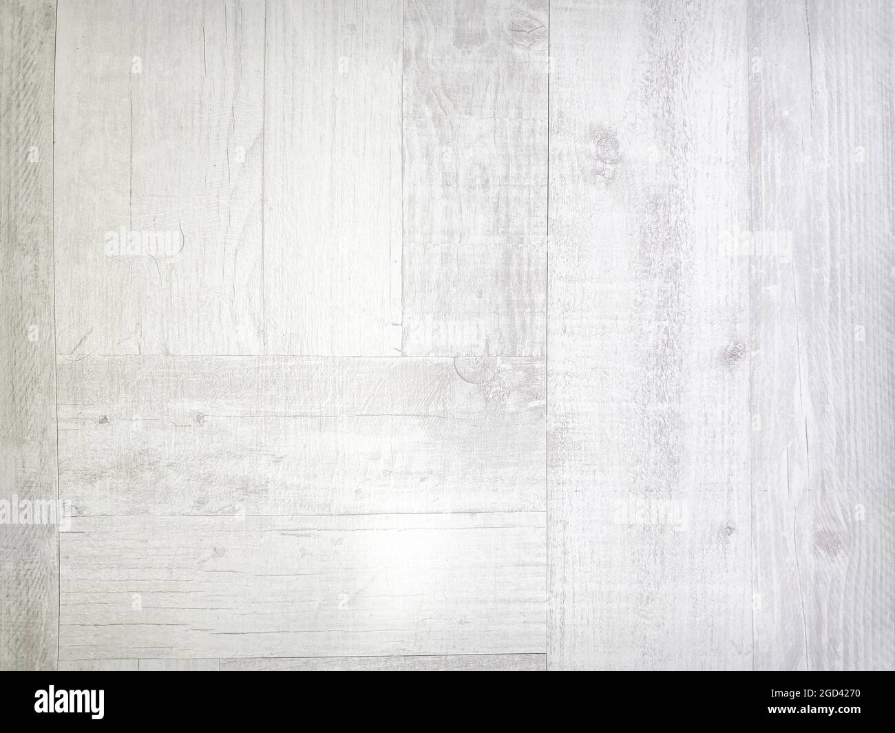 Struttura bianca di pavimenti in tavole di legno stagionato. Primo piano Foto Stock