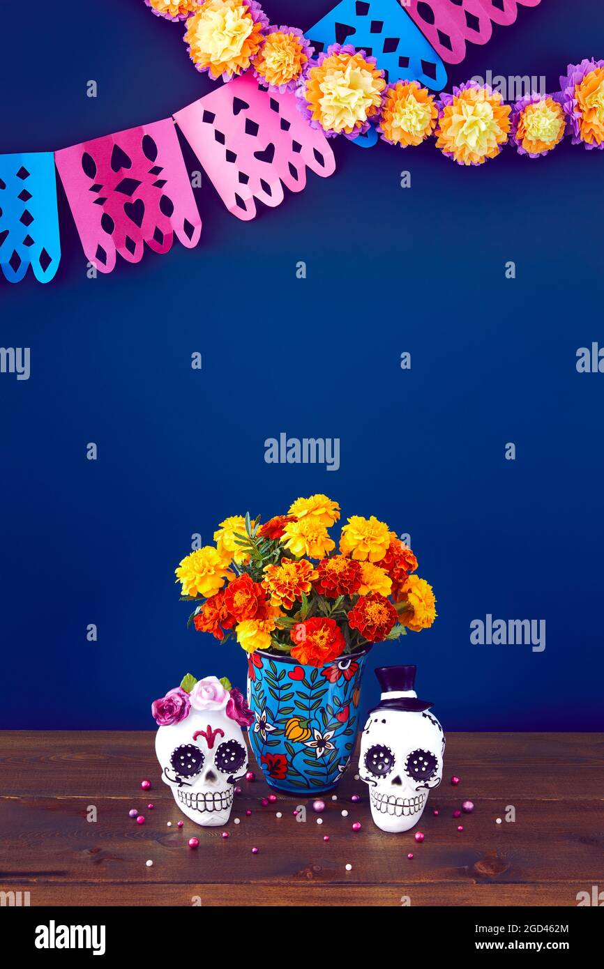 Giorno dei morti, Celebrazione di dia De Los Muertos background Foto Stock