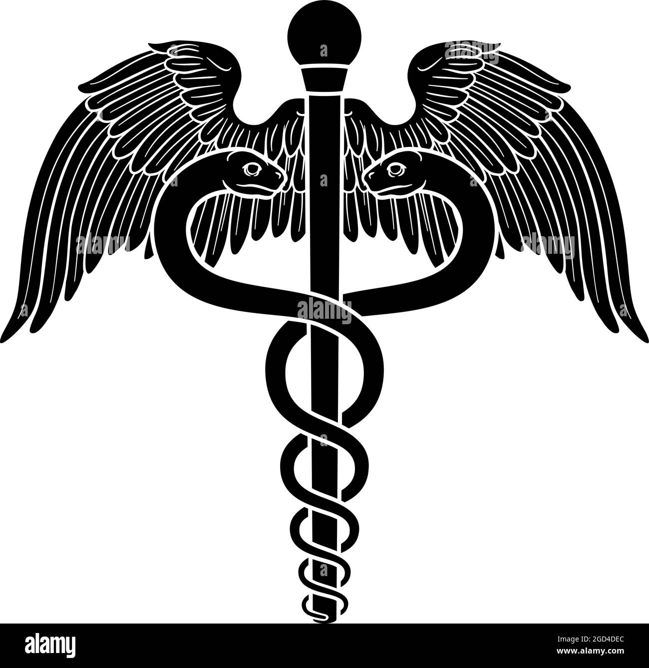 Caduceo Medico simbolo Illustrazione Vettoriale