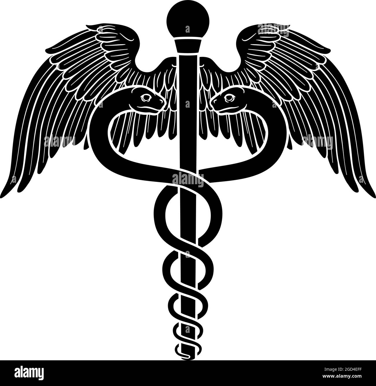 Caduceo Medico simbolo Illustrazione Vettoriale