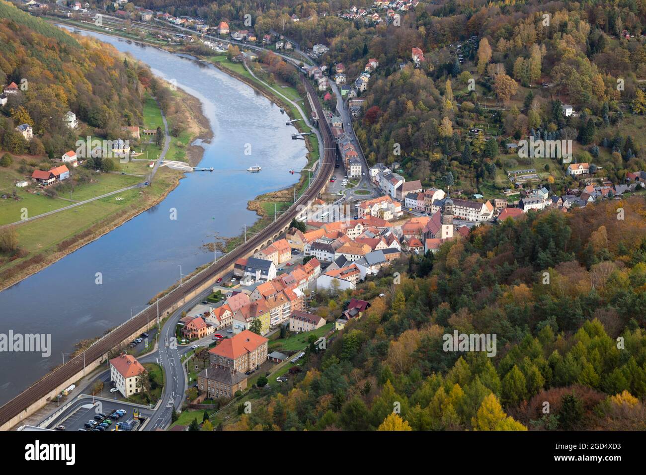 Geografia / viaggio, Germania, Sassonia, Svizzera sassone, città Koenigstein, INFORMAZIONI-AGGIUNTIVE-DIRITTI-AUTORIZZAZIONE-NON-DISPONIBILI Foto Stock