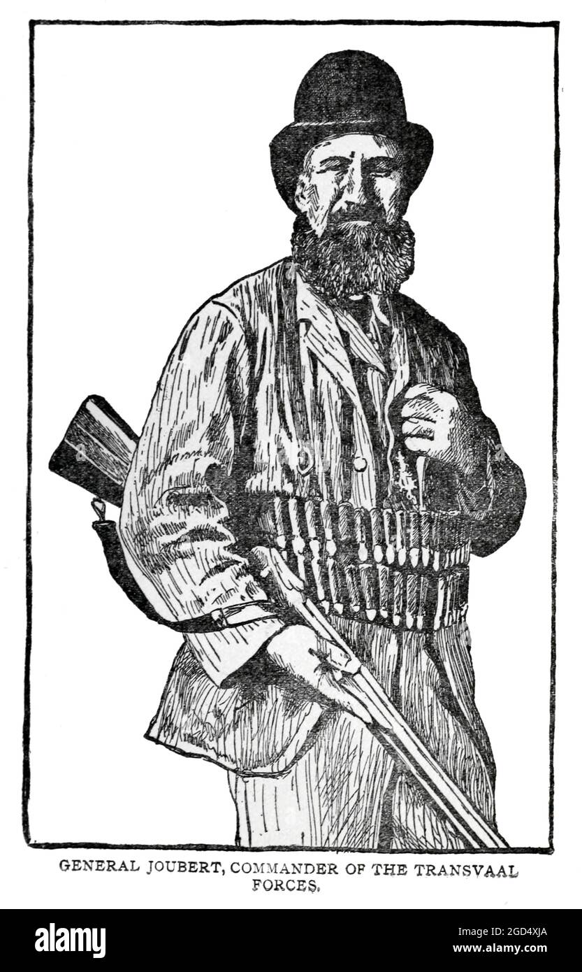 Petrus Jacobus Joubert, meglio conosciuto come Piet Joubert (20 gennaio 1831 – 28 marzo 1900), è stato un . 1880 1900 Dal 1881 al 1883 è stato Vicepresidente di Paul Kruger. Servì nella prima Guerra Boera, nella seconda Guerra Boera e nella Guerra Malaboch.[3] dal Bunce del Libro ' il vero Kruger e il Transvaal ', Charles T; McKenzie, Frederick Arthur, 1869-1931; Du Plessis, C. N. J . Pubblicato da Street & Smith, New York, 1900 Foto Stock