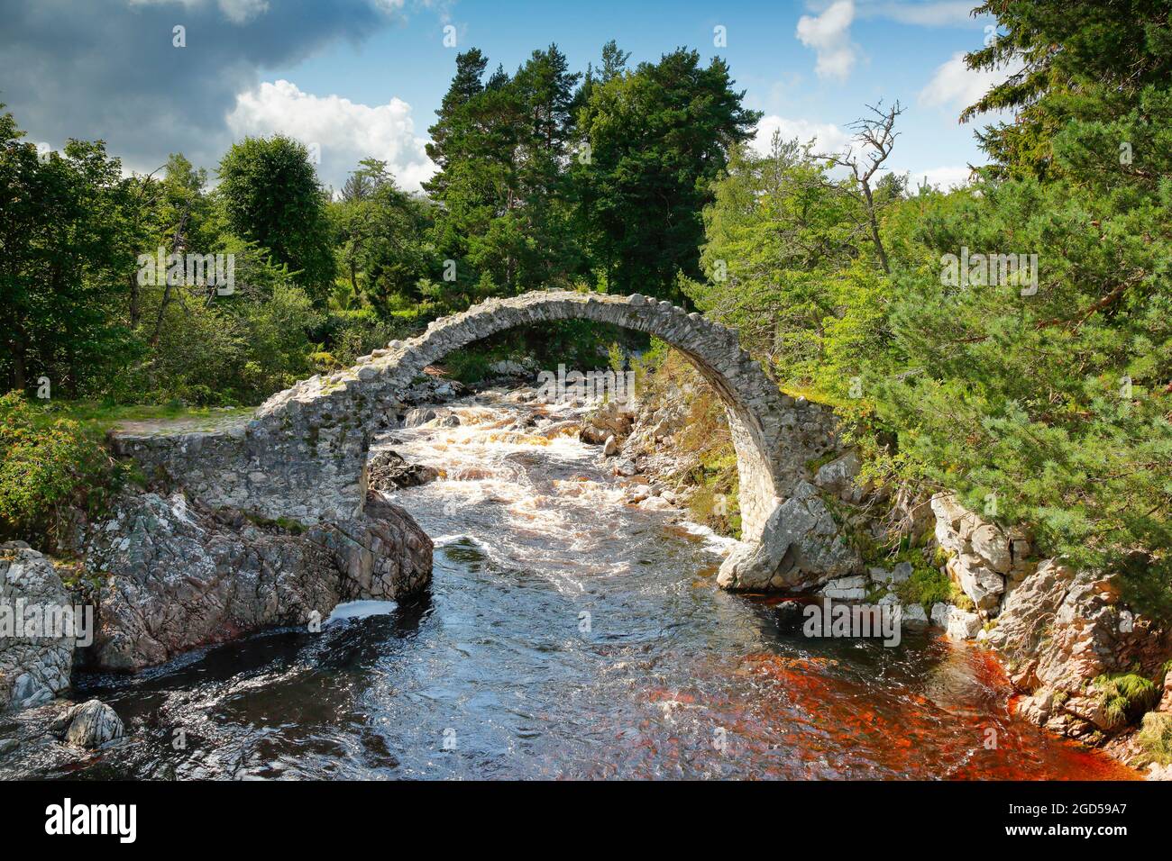 Geografia / viaggio, Gran Bretagna, Scozia, Carrbridge con il fiume Dulnain, Scozia, NESSUN-USO-ESCLUSIVO PER CARTA-SALUTO-PIEGHEVOLE-CARD-USO-CARTOLINA Foto Stock
