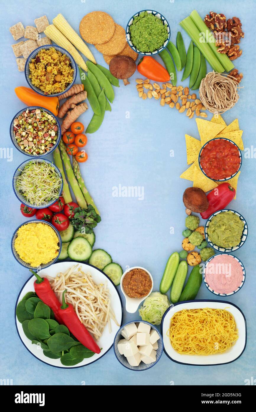 Sano pianta a base di vegan super cibo per vitalità e fitness alimenti salutari per l'alimentazione etica, salvare il pianeta, naturale, eco-compatibile, sostenibile. Foto Stock