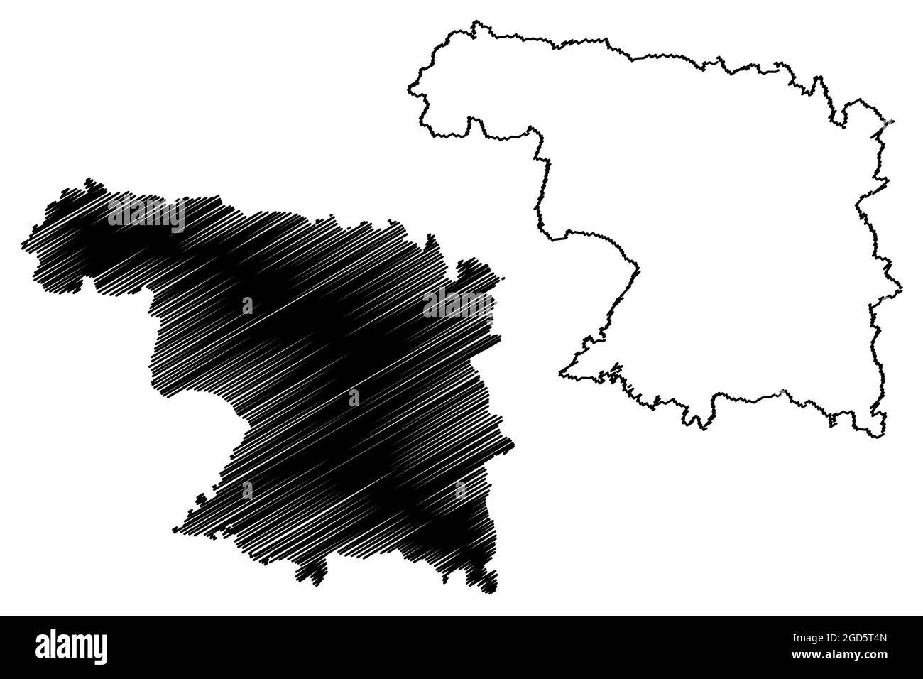 Provincia di Zamora (Regno di Spagna, Comunità Autonoma Castiglia e Leon) mappa vettoriale illustrazione, abbozzare Zamora mappa Illustrazione Vettoriale