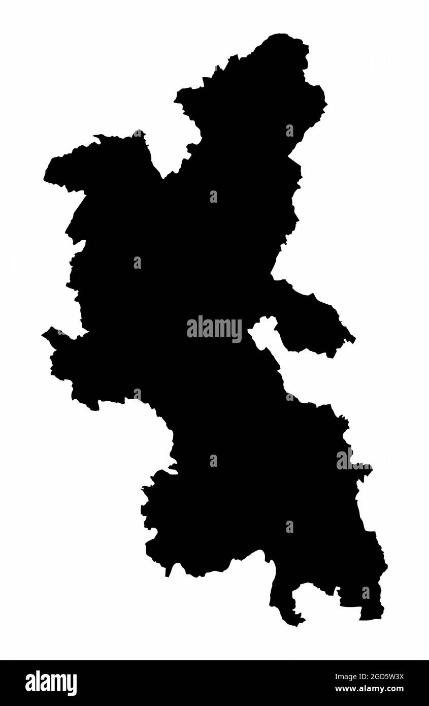 Buckinghamshire County silhouette mappa isolata su sfondo bianco, Inghilterra Illustrazione Vettoriale