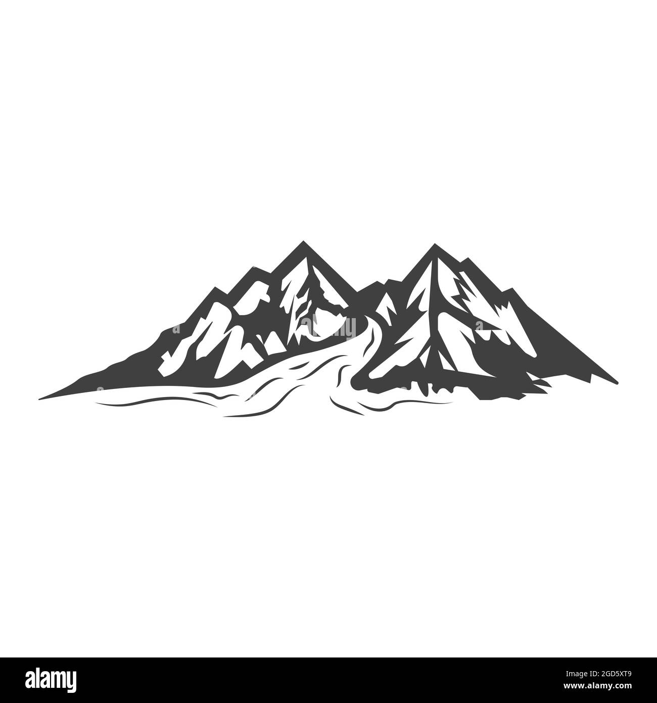 Icona di montagna modello Logo illustrazione vettoriale design Illustrazione Vettoriale