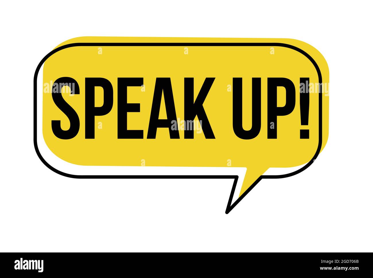 Pronuncia il fumetto su sfondo bianco, illustrazione vettoriale Illustrazione Vettoriale