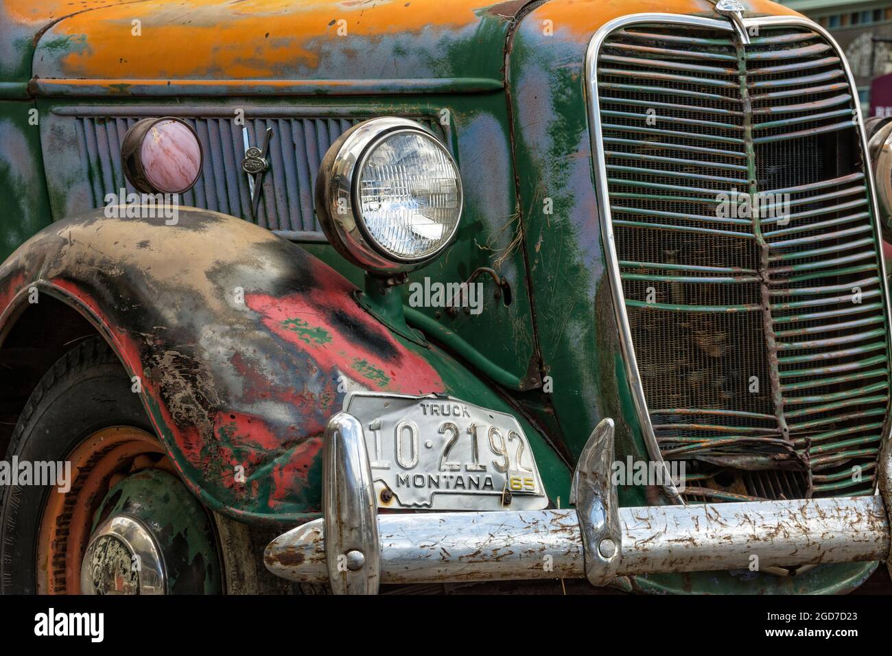 1937 Ford 85 pick-up camion di proprietà di Adam Moore di Luther Auto in Red Lodge, Montana. Foto Stock