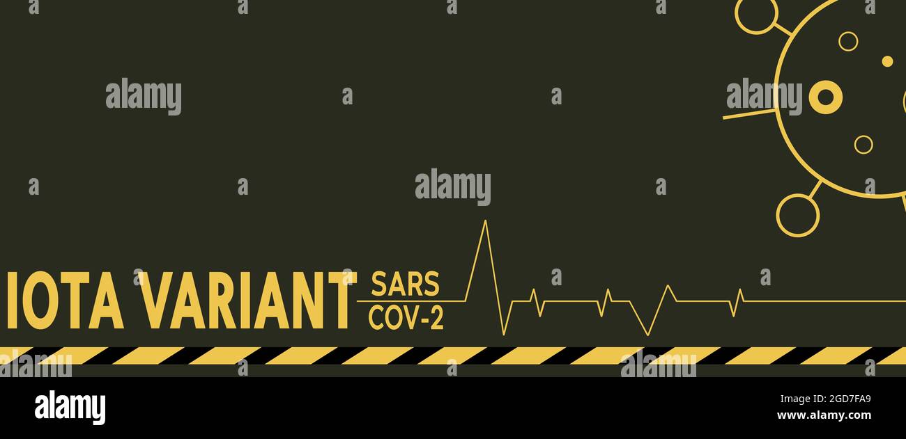 SARS-COV-2 vaccinazione variante Iota stile piatto, concetto di vaccinazione, iniezione Foto Stock
