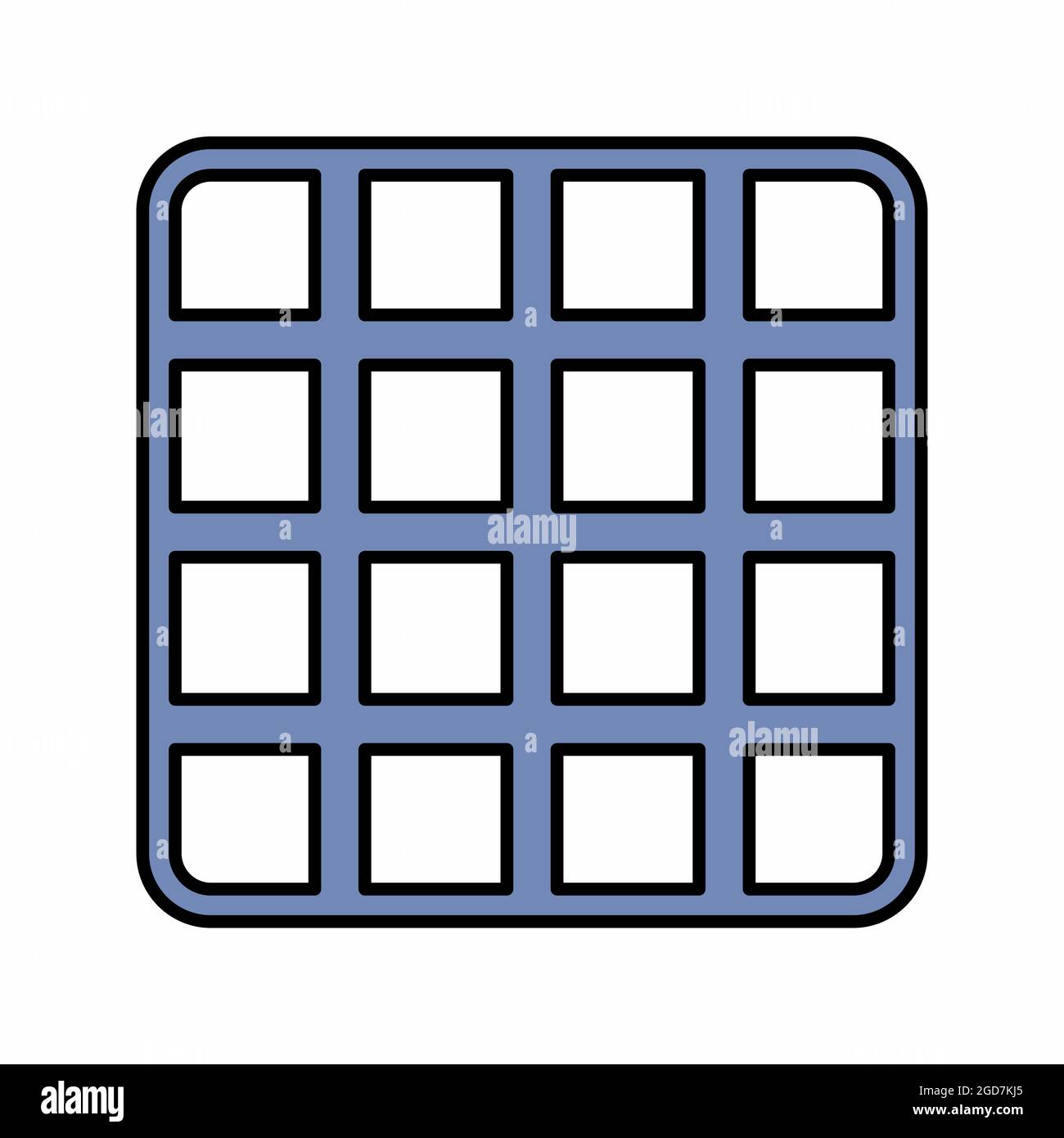 Icona vettore di griglia - Blu scuro stile - semplice illustrazione. Tratto modificabile. Modello di disegno vettoriale.stile outline design.Illustrazione grafica vettoriale Illustrazione Vettoriale