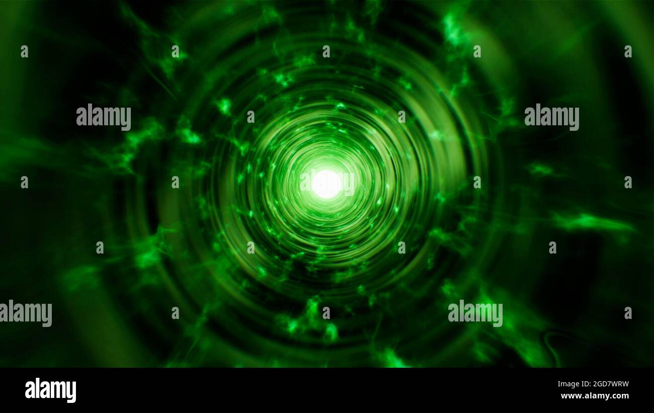Green Poison Swirl Tunnel sfondo Foto Stock