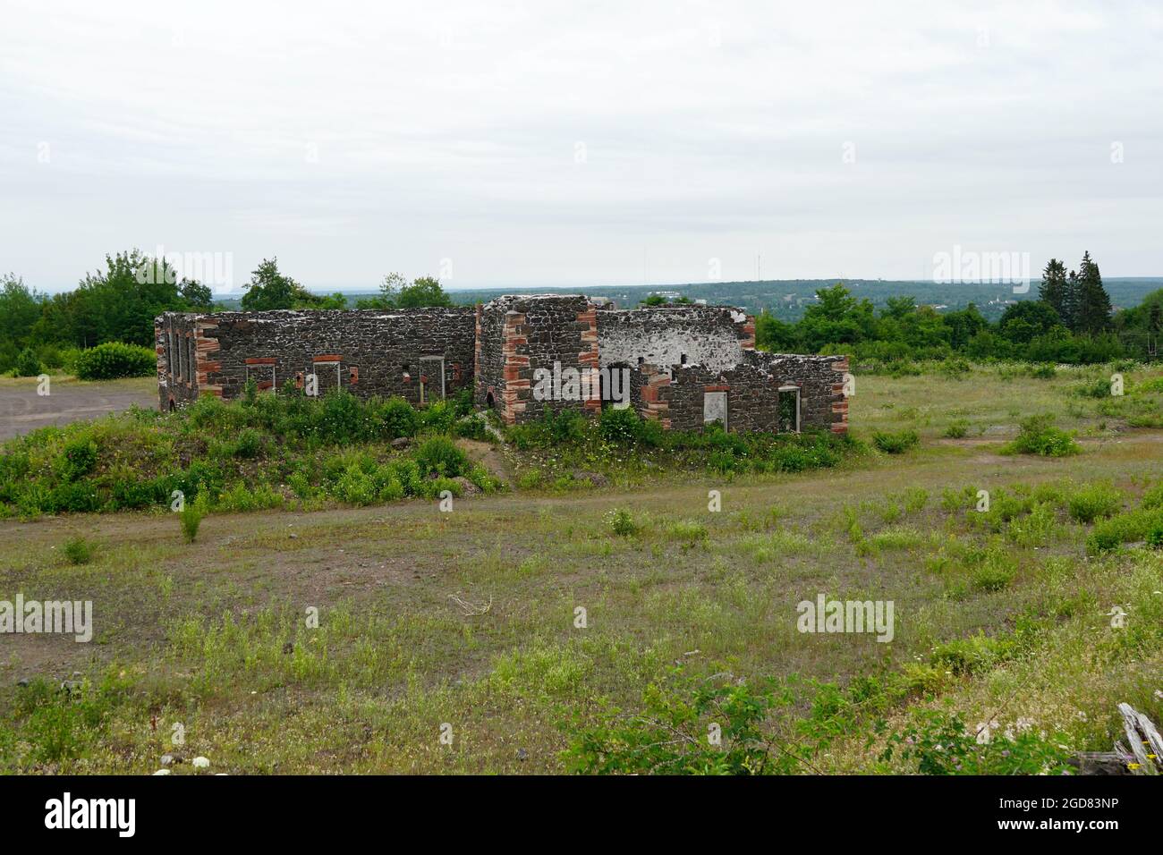Vecchi edifici abbandonati alla miniera di Quincy Foto Stock