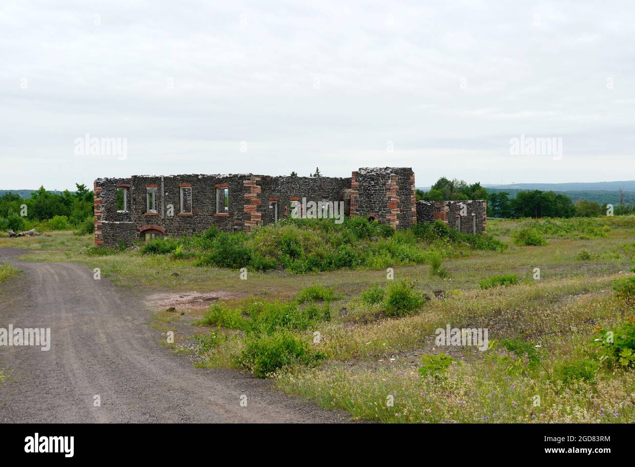 Vecchi edifici abbandonati alla miniera di Quincy Foto Stock