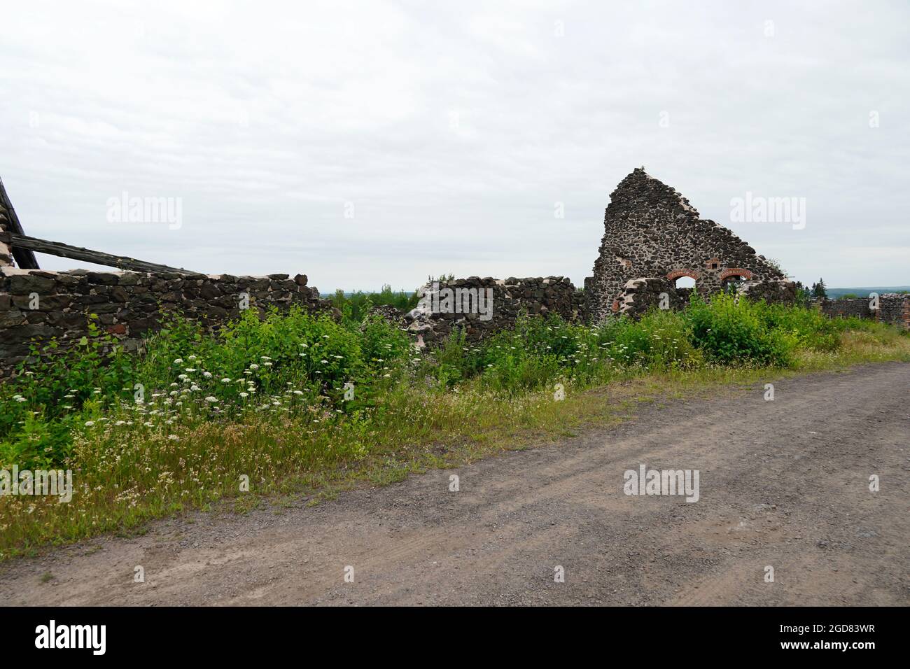 Vecchi edifici abbandonati alla miniera di Quincy Foto Stock