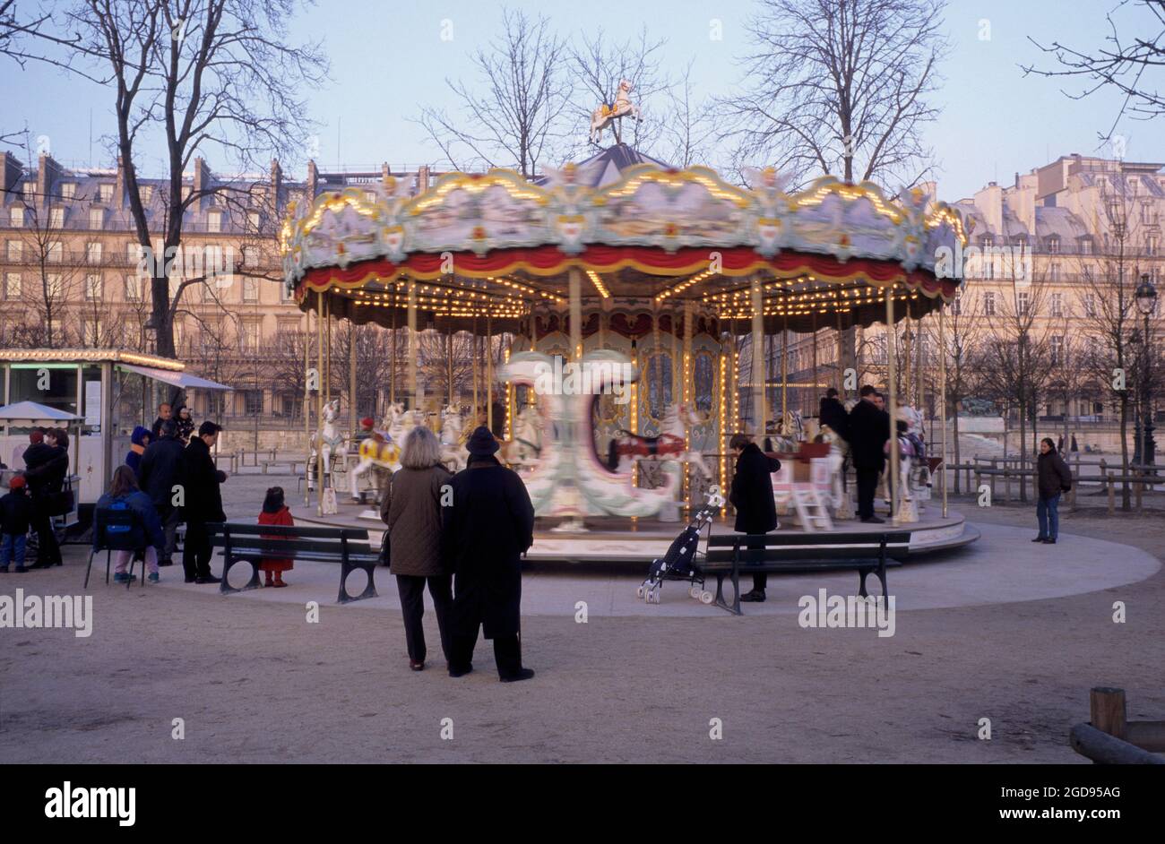 FRANCIA. PARIGI (75) 1ER ARR. GIARDINI TUILERIES. ALLEGRO-GO-ROUND Foto Stock