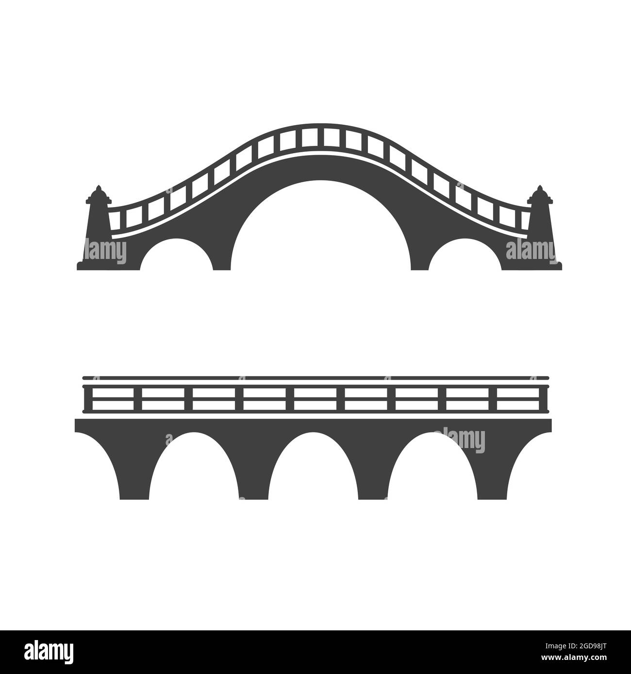 Ponte icona vettore illustrazione del modello di progettazione Illustrazione Vettoriale