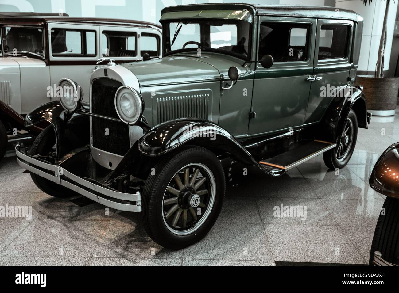 4 giugno 2019, Mosca, Russia: Vista laterale della vettura americana Willys Overland 96A 1929. Classiche auto retrò degli anni '20. Foto Stock