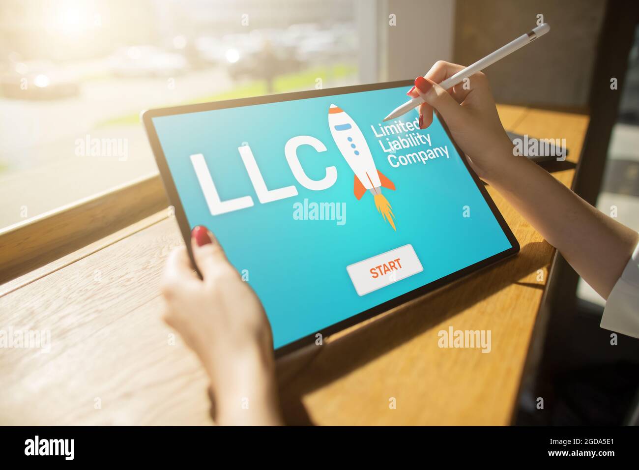 LLC Società a responsabilità limitata. Strategia aziendale e concetto tecnologico. Foto Stock