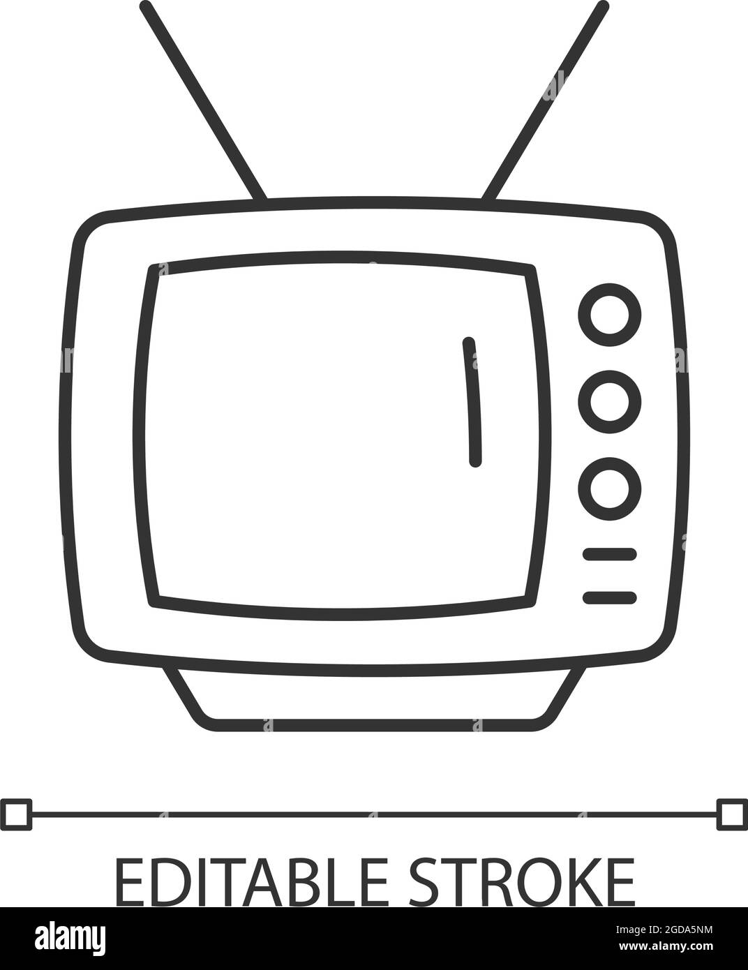 Icona lineare della televisione di vecchio stile Illustrazione Vettoriale