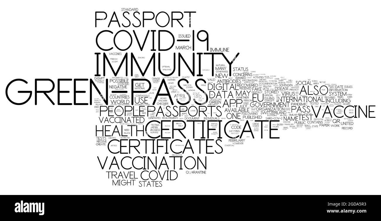 Passaporto per l'immunità - Passo Verde Foto Stock