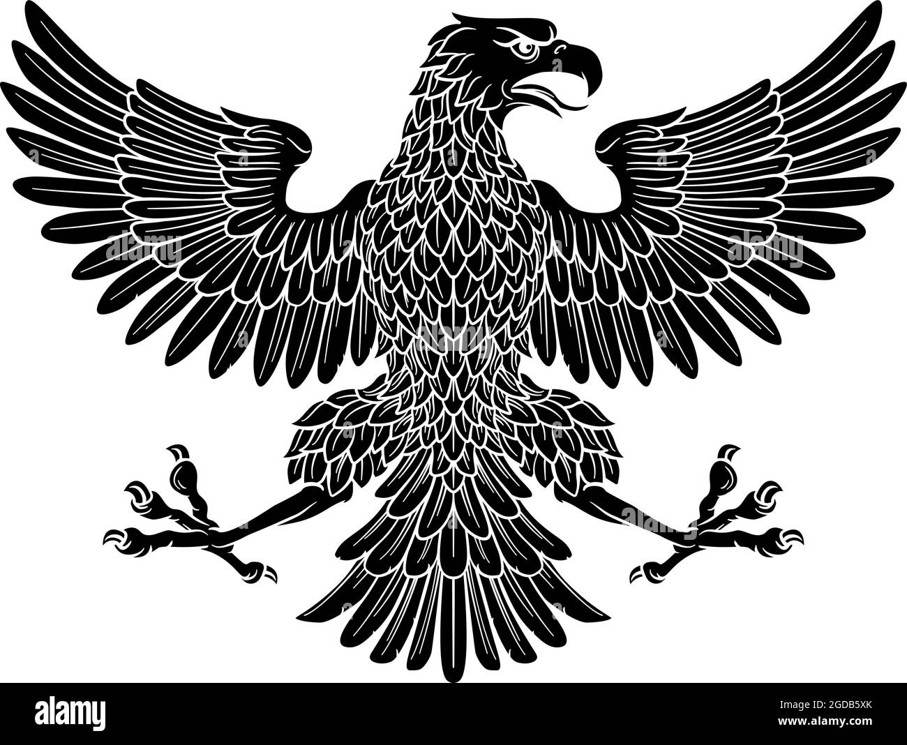 Aquila Imperiale simbolo araldico Illustrazione Vettoriale