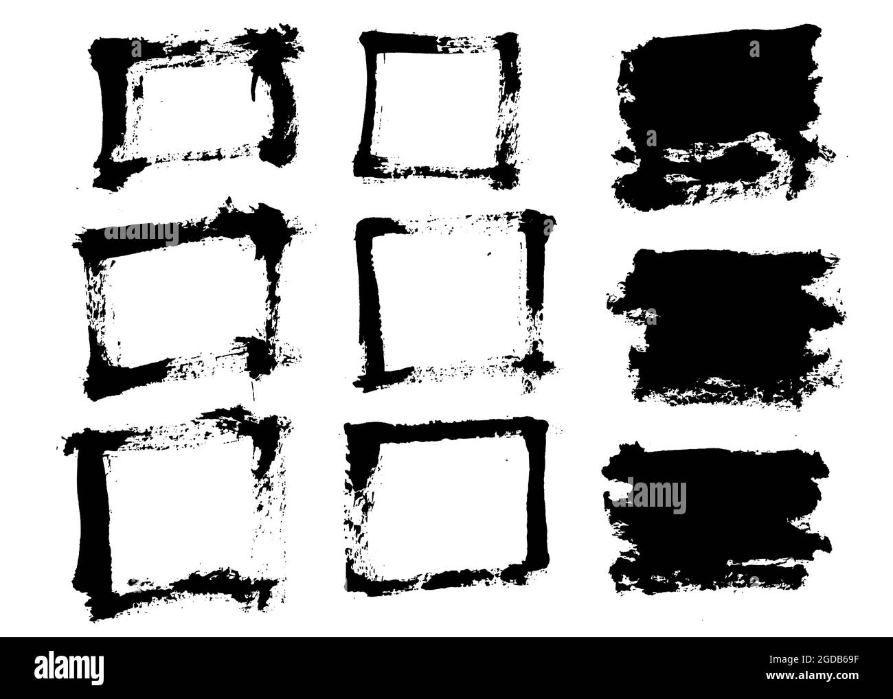 Pacchetto corsa pennello. Set di pennelli vettoriali testurizzati Illustrazione Vettoriale