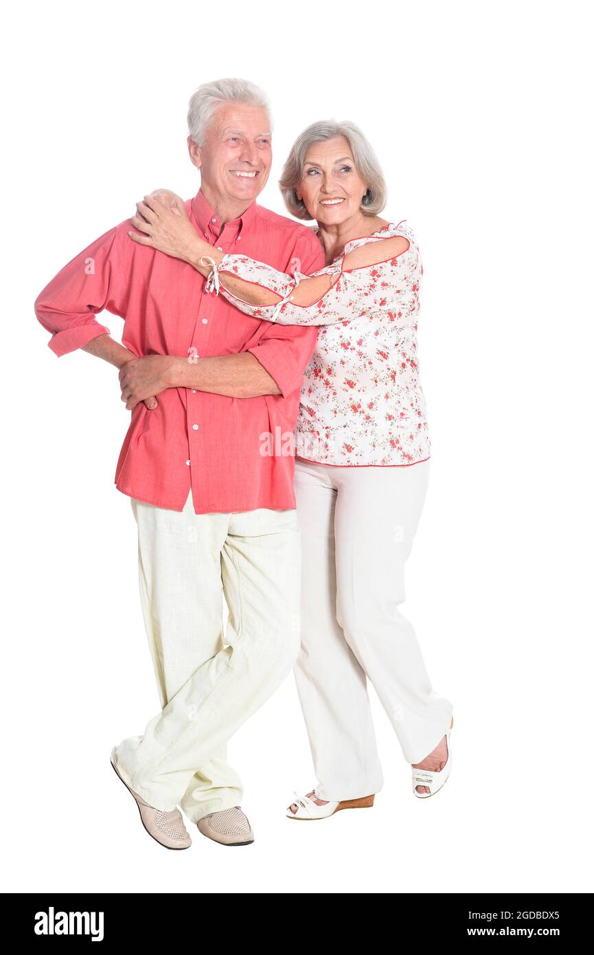 Ritratto di una felice coppia senior in posa Foto Stock