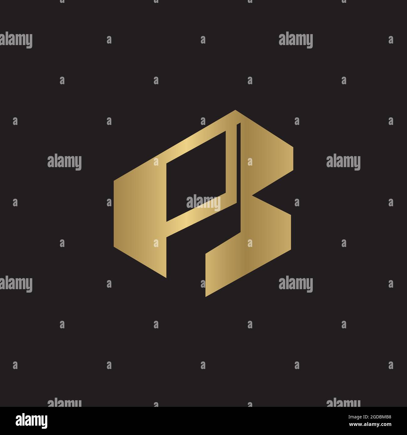 Iniziali alfabetiche logo PB, BP, B e P. Illustrazione Vettoriale