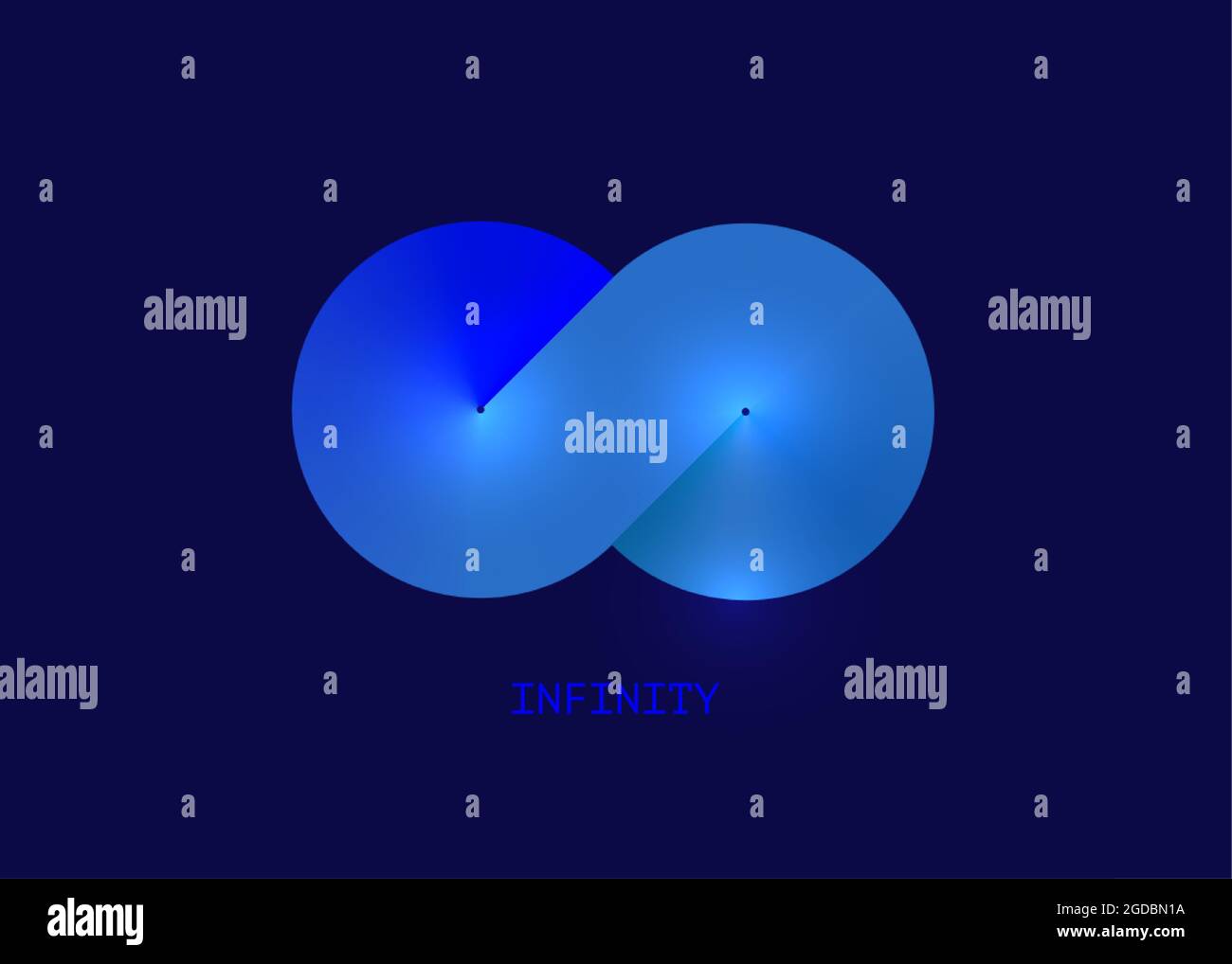 Modello di logo business Blue Infinity per il tuo design. Concetto di eternità immagine vettoriale a gradiente colorato isolata su sfondo blu blu Illustrazione Vettoriale